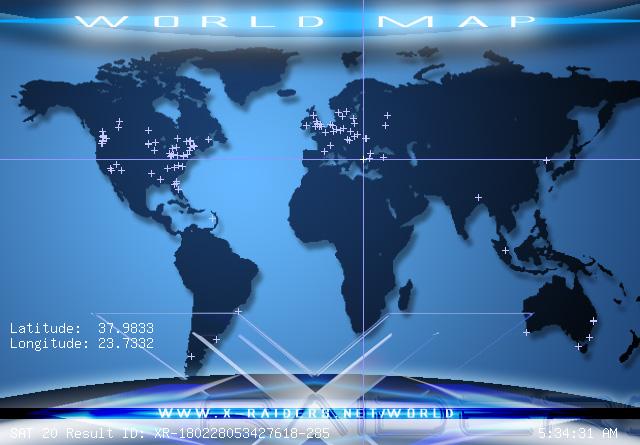 World Map location of user (axia)
